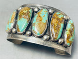 Whopping Vintage Native American Navajo Royston Turquoise Important Sterling Silver Bracelet-Nativo Arts