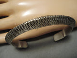 Thick And Intricate!! Vintage Navajo Sterling Silver Native American Bracelet-Nativo Arts