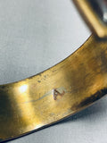 Native American Important Vintage Santo Domingo Anthony Lovato Brass Inlay Bracelet-Nativo Arts
