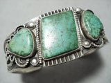 One Of The Best Vintage Native American Navajo Carico Lake Turquoise Sterling Silver Bracelet-Nativo Arts