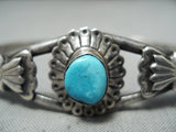 Phenomenal Vintage Native American Navajo Old Kingman Turquoise Sterling Silver Bracelet-Nativo Arts