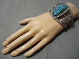 Incredible!! Vintage Native American Navajo Bisbee Turquoise Sterling Silver Bracelet Cuff-Nativo Arts