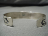 Stunning Vintage Native American Navajo Green Old Kingman Turquoise Sterling Silver Bracelet-Nativo Arts