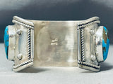 Sam Dean Vintage Native American Navajo Turquoise Sterling Silver Bracelet Signed-Nativo Arts