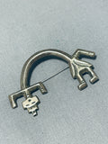 Important Yei Vintage Native American Navajo Sterling Silver Pin Old-Nativo Arts