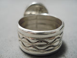 Important Navajo Lapis Sterling Silver Ring Native American-Nativo Arts