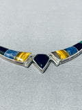 Native American Very Unique Vintage Navajo Turquoise Sterling Silver Necklace-Nativo Arts