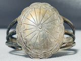 Important Lee Family Vintage Native American Navajo Signed Sterling Silver Handstamped Bracelet-Nativo Arts
