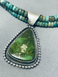 Important Native American Navajo Damale Turquoise Sterling Silver Necklace-Nativo Arts