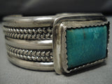 Vintage Native American Navajo Bracelet- Royston Turquoise Sterling Silver Cuff-Nativo Arts