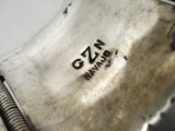 Very Important Vintage Native American Navajo Gibson Nez Sterling Silver 14k Gold Clasp Bracelet-Nativo Arts