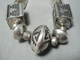 Biggest Best Vintage Native American Navajo Thomas Singer Turquoise Sterling Silver Necklace-Nativo Arts