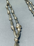 One Of The Most Unique Vintage Native American Navajo Handmade Torpedo Sterling Silver Necklace-Nativo Arts