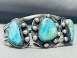 Thicker Museum Vintage Native American Navajo Aqua Turquoise Sterling Silver Bracelet-Nativo Arts