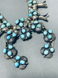 Womens Vintage Native American Navajo Turquoise Sterling Silver Squash Blossom Necklace-Nativo Arts