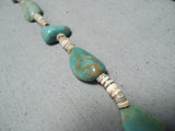 Native American Wonderful Santo Domingo Royston Turquoise Sterling Silver Necklace-Nativo Arts