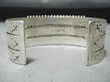 Important Vintage Native American Zuni Blue Gem Turquoise Petit Point Sterling Silver Bracelet-Nativo Arts