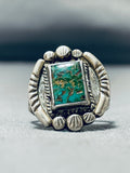 Dazzling Vintage Native American Navajo Blue Green Turquoise Sterling Silver Ring-Nativo Arts