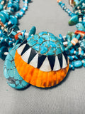 One Of The Most Unique Ever Vintage Santo Domingo Turquoise Necklace-Nativo Arts