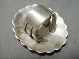 Dramatic Vintage Navajo Sterling Silver Ring Native American Old-Nativo Arts
