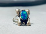 Eye Catching Vintage Native American Navajo Azurite Sterling Silver Ring-Nativo Arts