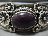 Thick And Heavy!! Vintage Native American Navajo Domed Sugulite Sterling Silver Bracelet Old-Nativo Arts