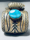 One Of The Best Thomas Singer Vintage Native American Navajo Turquoise Sterling Silver Bracelet-Nativo Arts