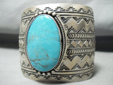 Monster Signed Vintage Native American Navajo Spiderweb Turquoise Sterling Silver Bracelet-Nativo Arts