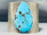 Unforgettable Native American Navajo Kingman Turquoise Sterling Silver Bracelet-Nativo Arts