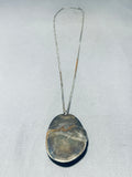 Important Blue Warrior Mine Turquoise Vintage Native American Navajo Sterling Silver Necklace-Nativo Arts