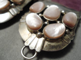 Exquisite Vintage Native American Navajo Sterling Silver Pearl Buckle Belt-Nativo Arts