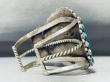 Native American Important Very Vintage Navajo Turquoise Sterling Silver Bracelet Old-Nativo Arts
