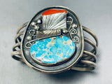 Important Easter Blue Turquoise Vintage Native American Navajo Sterling Silver Bracelet-Nativo Arts
