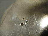 One Of The Best Vintage Native American Navajo Charoite Inlay Sterling Silver Bracelet Old Cuff-Nativo Arts