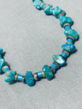Wonderful Native American Navajo Kingman Turquoise Sterling Silver Necklace-Nativo Arts