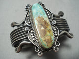 Thick Heavy Vintage Native American Navajo Royston Turquoise Sterling Silver Bracelet-Nativo Arts