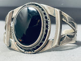 Huge Vintage Native American Navajo Black Onyx Sterling Silver Bracelet-Nativo Arts