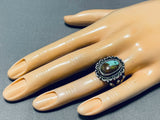 Very Old Vintage Native American Navajo Royston Turquoise Sterling Silver Ring-Nativo Arts