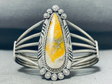 Exquisite Native American Navajo Honeybee Jasper Sterling Silver Bracelet Signed Pat Yazzie-Nativo Arts