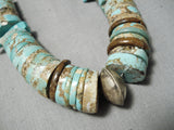 Native American One Of The Largest Santo Domingo Fetish Sterling Silver Turquoise Necklace-Nativo Arts