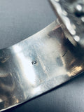 One Of The Best Vintage Native American Navajo Sterling Silver Leaf Bracelet Cuff-Nativo Arts