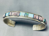 Gorgeous Vintage Native American Navajo Wildhorse Turquoise And Opal Sterling Silver Bracelet-Nativo Arts