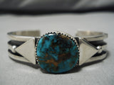 Important Native American Navajo Jeanette Dale Royston Turquoise Sterling Silver Bracelet-Nativo Arts