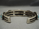 Stunning Vintage Native American Navajo Old Kingman Turquoise Sterling Silver Bracelet Old-Nativo Arts