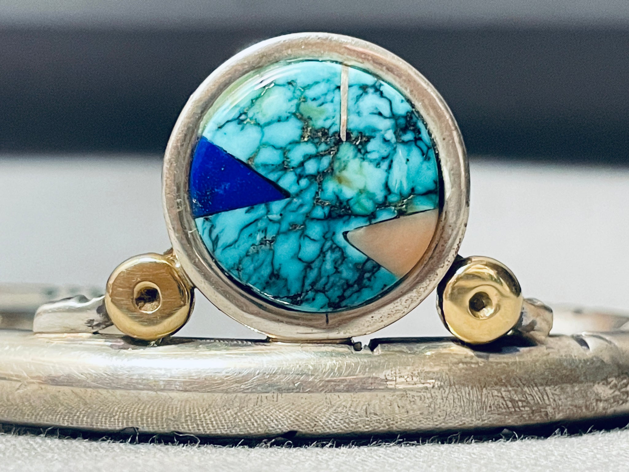 Important Vernon Begay Vintage Native American Navajo 14k Sterling