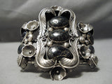 Unforgettable Vintage Native American Navajo Lander Blue Turuqoise Sterling Silver Bracelet-Nativo Arts
