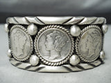 Custom San Felipe Native American Sterling Silver Dime Bracelet-Nativo Arts