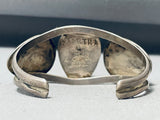 Martha Signed Vintage Native American Navajo Geomtric Sterling Silver Turquoise Bracelet-Nativo Arts
