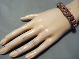 Expressive Navajo Coral Sterling Silver Bracelet Native American-Nativo Arts