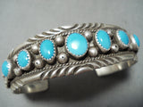 Bea Nez Vintage Native American Navajo Sleeping Beauty Turquoise Sterling Silver Bracelet Old-Nativo Arts